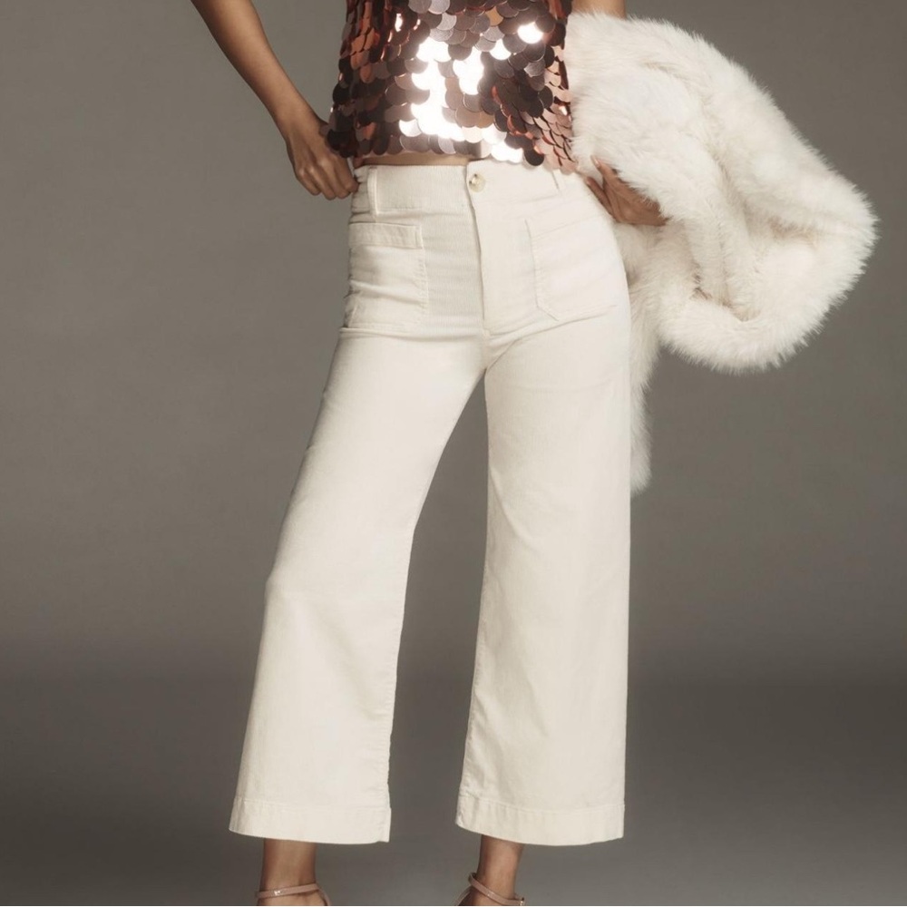 The Colette Cropped Wide-Leg Pants by Maeve: Corduroy Edition, size 25